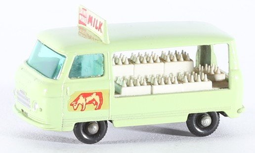 kallistoys auctions auktionen-antique vintage toys-antik historisch spielzeug-matchbox-lesney-england-diecast-car-auto-series 1 to 75-commer bottle float-pale green-cow on door-21-1a