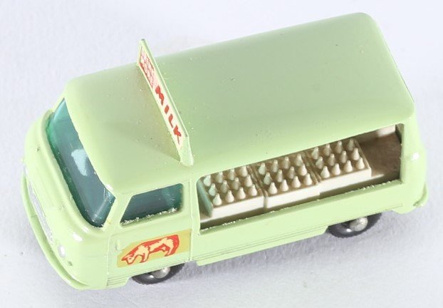 kallistoys auctions auktionen-antique vintage toys-antik historisch spielzeug-matchbox-lesney-england-diecast-car-auto-series 1 to 75-commer bottle float-pale green-cow on door-21-1b
