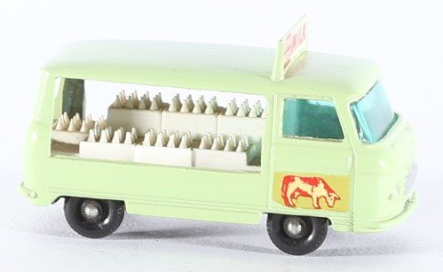 kallistoys auctions auktionen-antique vintage toys-antik historisch spielzeug-matchbox-lesney-england-diecast-car-auto-series 1 to 75-commer bottle float-pale green-cow on door-21-1e