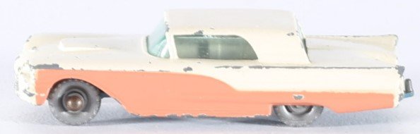 kallistoys auctions auktionen-antique vintage toys-antik historisch spielzeug-matchbox-lesney-england-diecast-car-auto-series 1 to 75-ford thunderbird-cream-peach-bluegreen base-75-2c