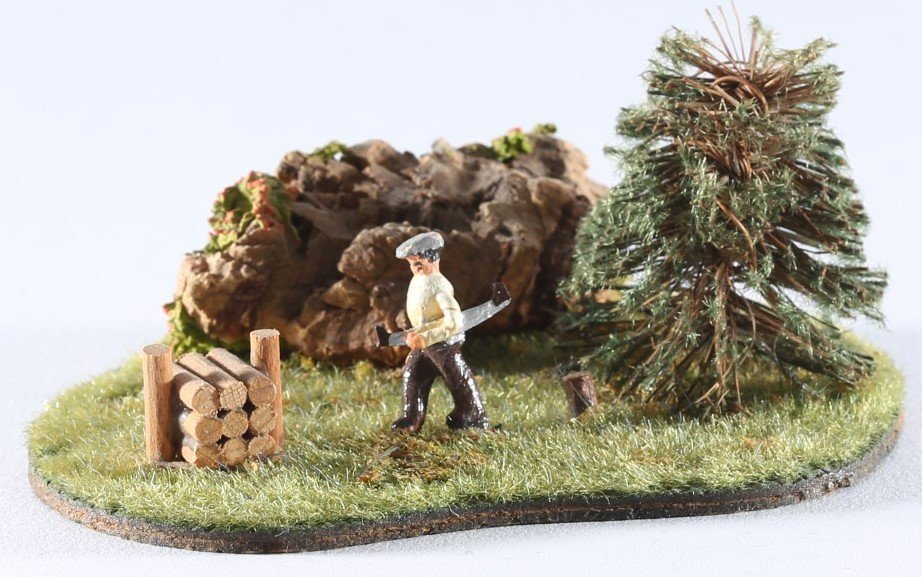 kallistoys auctions auktionen-antique vintage toys-antik historisch spielzeug-noch-germany-preiser-wood figure-holzfigur-scenery-diorama-lumberjack-holzfäller-834-2a