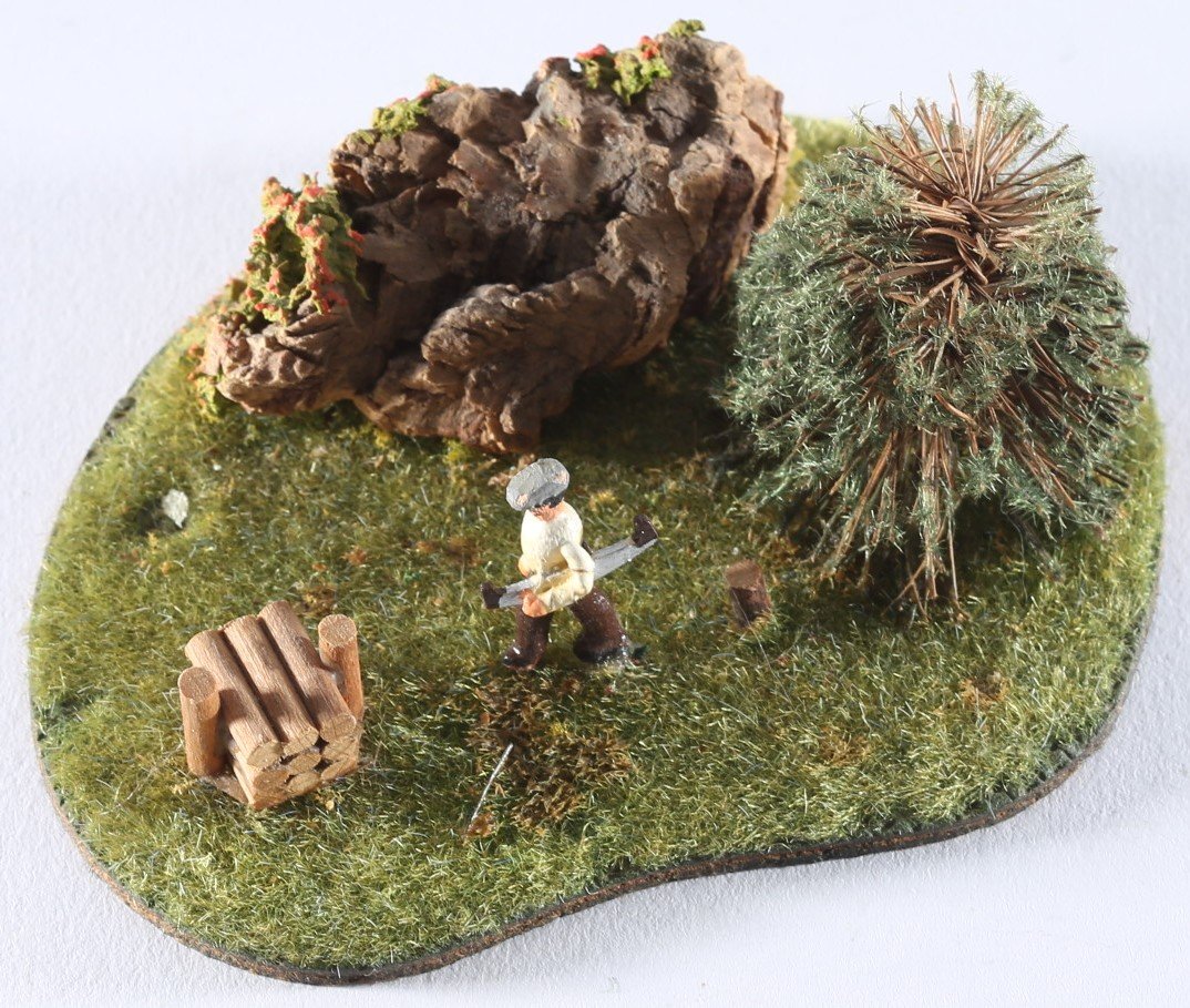 kallistoys auctions auktionen-antique vintage toys-antik historisch spielzeug-noch-germany-preiser-wood figure-holzfigur-scenery-diorama-lumberjack-holzfäller-834-2b