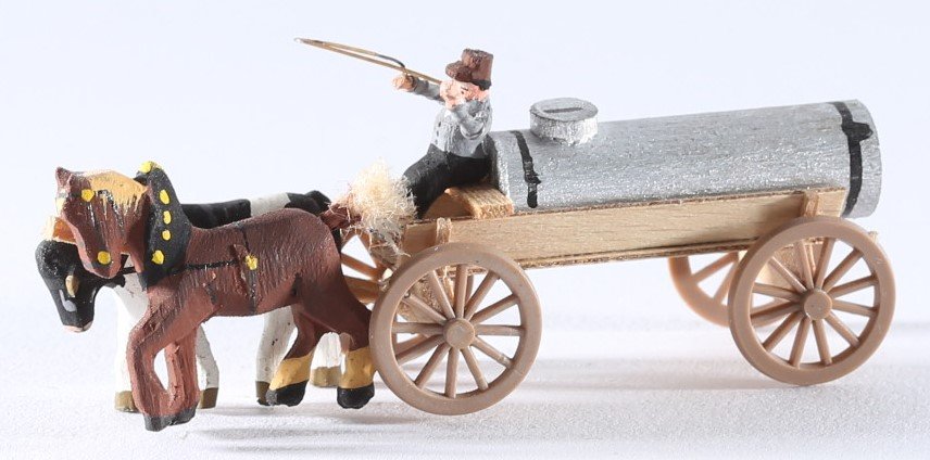 kallistoys auctions auktionen-antique vintage toys-antik historisch spielzeug-preiser-germany-wood figure-holzfigur-manure waggon farmer ox horse-ödelwagen bauer ochse pferd-plastik räder-486-1a