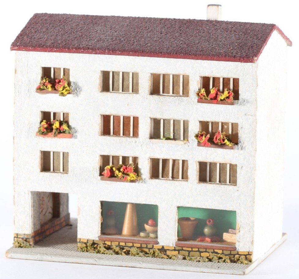 kallistoys auctions auktionen-antique vintage toys-antik historisch spielzeug-rudolf spitaler-germany-wood house-holzhaus-city house-stadthaus-shop-laden-geschäft-6543-1h