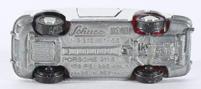 kallistoys auctions auktionen-antique vintage toys-antik historisch spielzeug-schuco-germany-diecast-car-auto-scale 1 to 66-porsche 911s-autobahnpolizei-white-weiss-825-2h