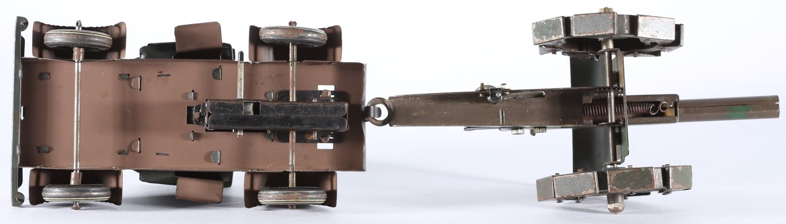 kallistoys auctions auktionen-antique vintage toys-antik historisch spielzeug-tippco-tco-germany-tinplate-blech-military-armee-truck cannon-schlepper kanone-tarnfarben-170 71-1h