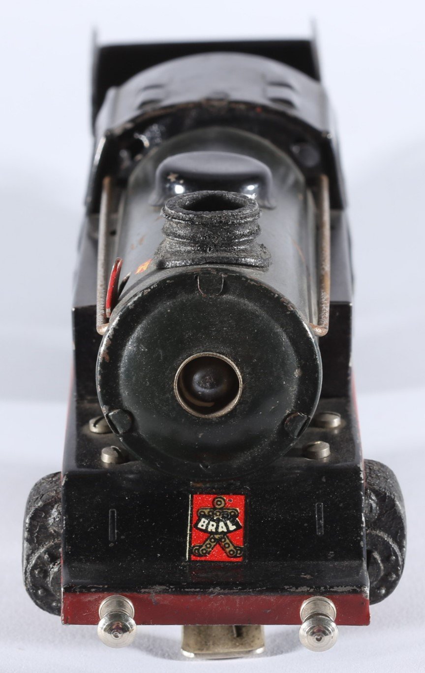 kallistoys auctions auktionen-antique vintage toys-antik historisch spielzeug-bral-italy-tinplate-blech-train-eisenbahn-gauge-spur 0-steam loco-dampflok-loco vapore con tender-tipo e-1d