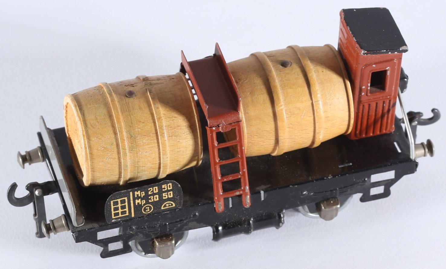 kallistoys auctions auktionen-antique vintage toys-antik historisch spielzeug-bral-italy-tinplate-blech-train-eisenbahn-gauge-spur 0-wine car-weinwagen-vagone merci per trasporto vini-2b