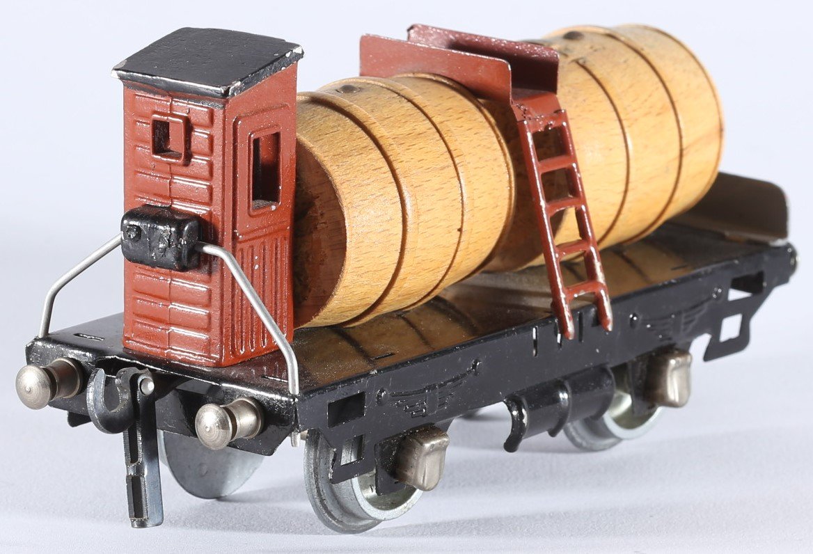kallistoys auctions auktionen-antique vintage toys-antik historisch spielzeug-bral-italy-tinplate-blech-train-eisenbahn-gauge-spur 0-wine car-weinwagen-vagone merci per trasporto vini-2g