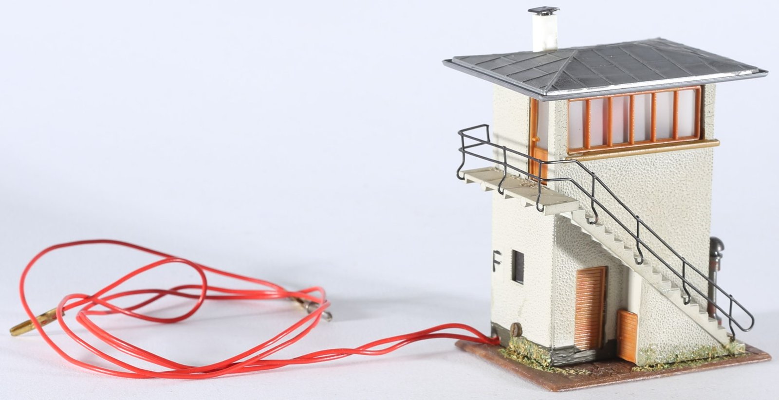 kallistoys auctions auktionen-antique vintage toys-antik historisch spielzeug-faller-germany-wood house-holzhaus-signal box-stellwerk-blockstelle mit läutwerk-ohne briefmarke-621-1a