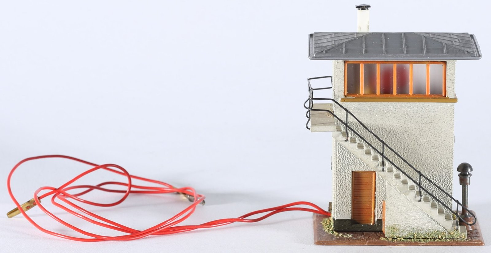 kallistoys auctions auktionen-antique vintage toys-antik historisch spielzeug-faller-germany-wood house-holzhaus-signal box-stellwerk-blockstelle mit läutwerk-ohne briefmarke-621-1c