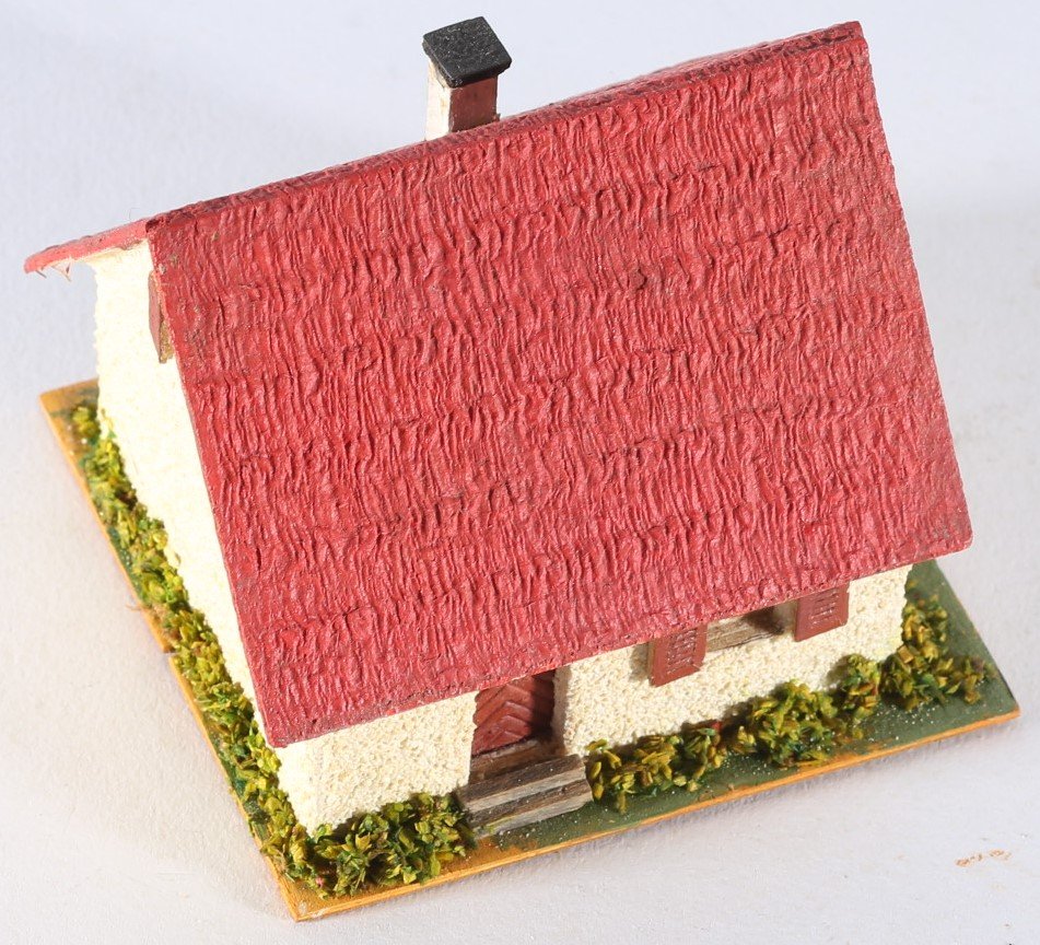 kallistoys auctions auktionen-antique vintage toys-antik historisch spielzeug-faller-germany-wood house-holzhaus-small family home-siedlerhaus-ohne briefmarke-248-1b