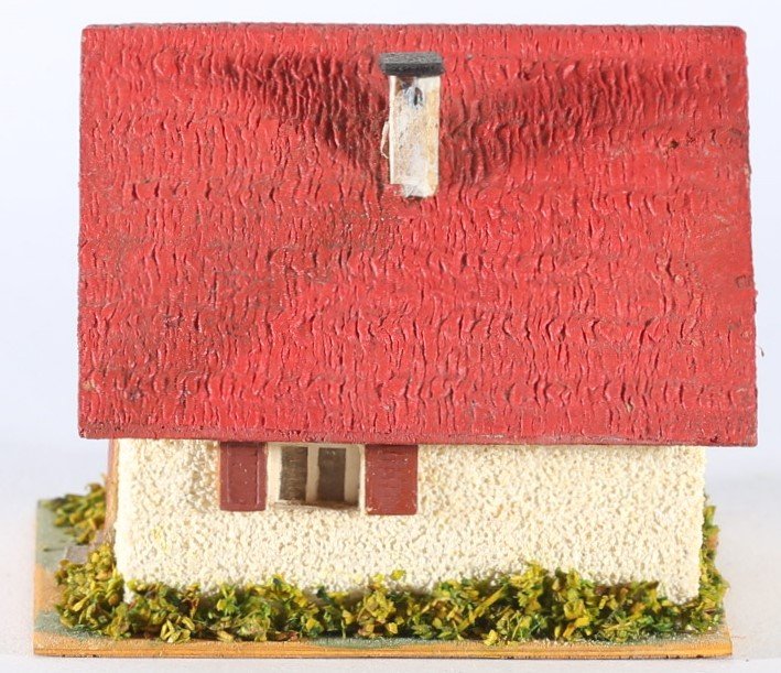 kallistoys auctions auktionen-antique vintage toys-antik historisch spielzeug-faller-germany-wood house-holzhaus-small family home-siedlerhaus-ohne briefmarke-248-1f