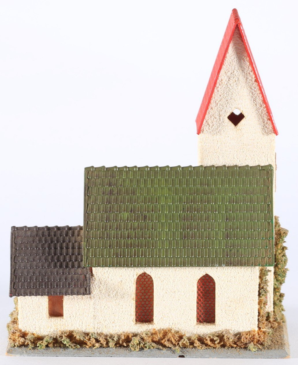 kallistoys auctions auktionen-antique vintage toys-antik historisch spielzeug-faller-germany-wood house-holzhaus-village church-dorfkirche-gezackte briefmarke-braune nummer-236-1f