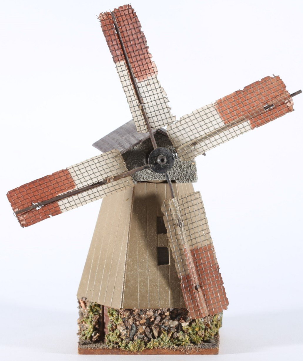kallistoys auctions auktionen-antique vintage toys-antik historisch spielzeug-faller-germany-wood house-holzhaus-windmill-windmühle mit motor-alter stempel-25-1c
