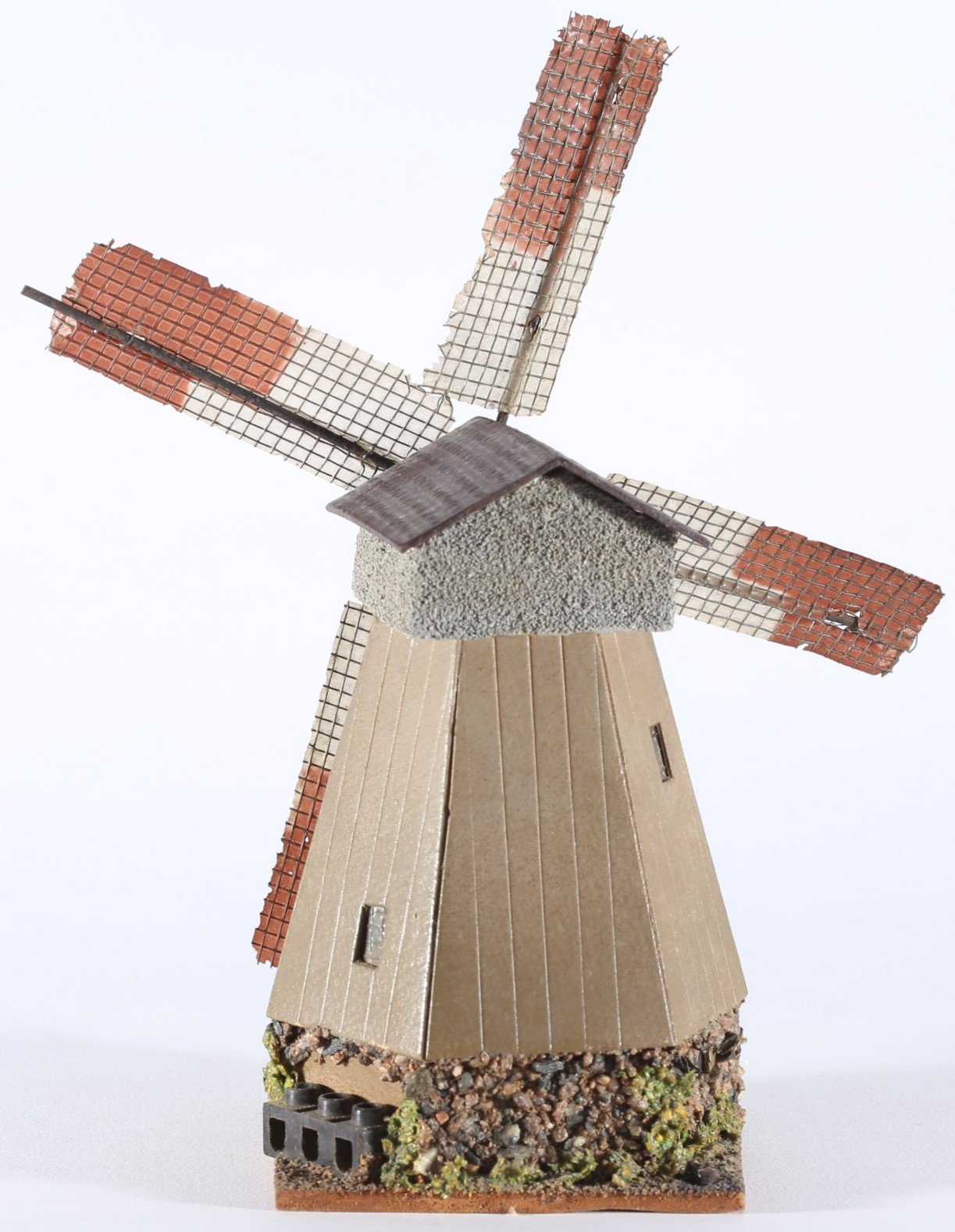 kallistoys auctions auktionen-antique vintage toys-antik historisch spielzeug-faller-germany-wood house-holzhaus-windmill-windmühle mit motor-alter stempel-25-1g