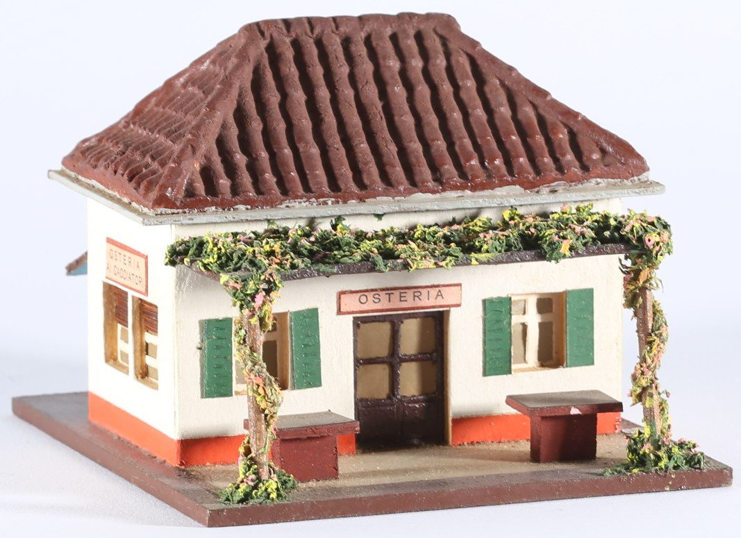 kallistoys auctions auktionen-antique vintage toys-antik historisch spielzeug-rivarossi-italy-wood house-holzhaus-tavern for hunters-restaurant-osteria ai cacciatori-s 032-2a