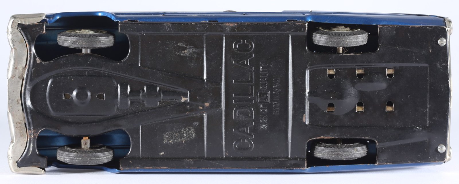 kallistoys auctions auktionen-antique vintage toys-antik historisch spielzeug-bandai-japan-tinplate-blech-car-auto-cadillac four door sedan 1959-shark fins-haiflossen-metallic blue-721-1h