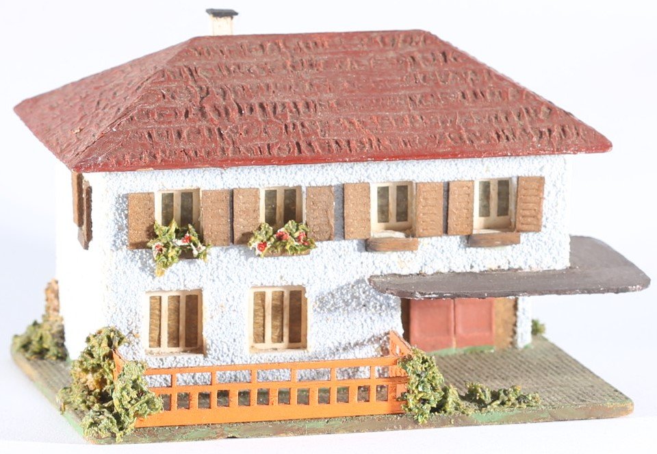 kallistoys auctions auktionen-antique vintage toys-antik historisch spielzeug-faller-germany-wood house-holzhaus-house with canopy-haus mit vordach-ohne briefmarke-270-1a