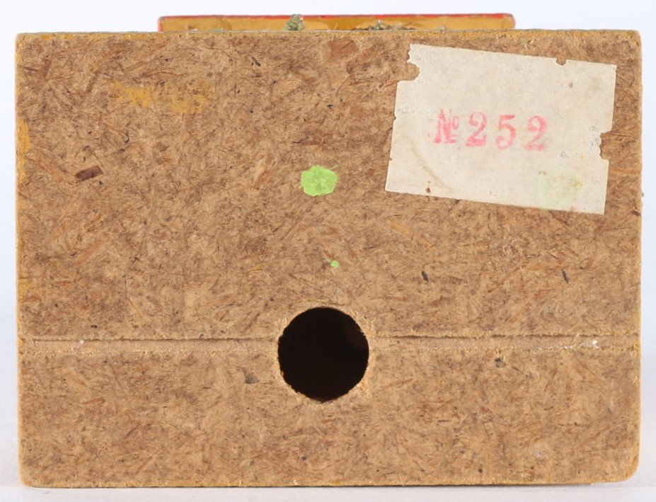 kallistoys auctions auktionen-antique vintage toys-antik historisch spielzeug-faller-germany-wood house-holzhaus-small family home annex-siedlerhaus anbau-gerade briefmarke-rote nummer-dach rot-252-1j