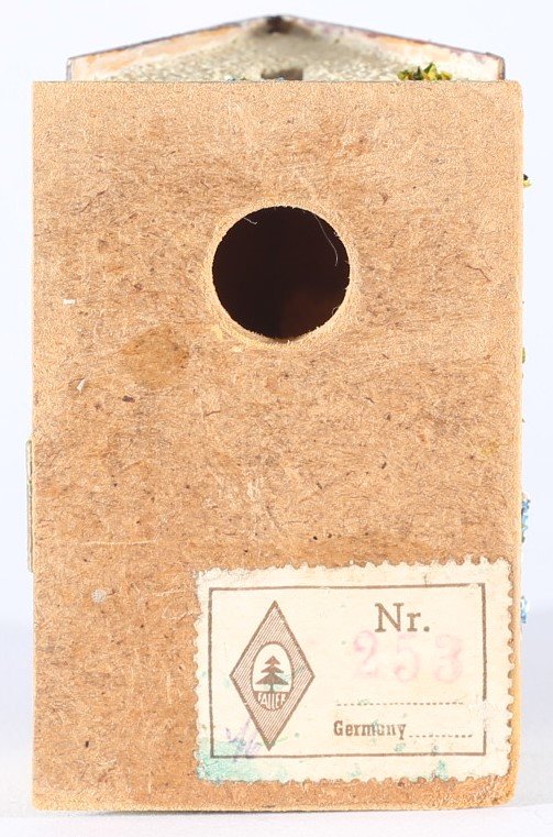kallistoys auctions auktionen-antique vintage toys-antik historisch spielzeug-faller-germany-wood house-holzhaus-small family home-siedlerhaus-gezackte briefmarke-rote nummer-253-1i