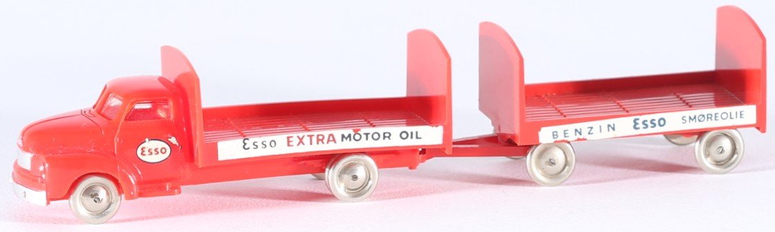 kallistoys auctions auktionen-antique vintage toys-antik historisch spielzeug-lego-denmark-plastic-truck-lkw-scale 1 to 87-bedford-trailer-anhänger-esso-251 2-1252 2-2a