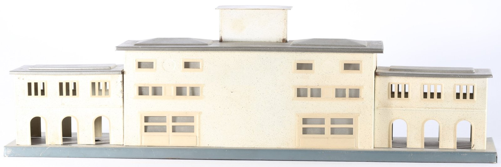 kallistoys auctions auktionen-antique vintage toys-antik historisch spielzeug-f.e.m.-italy-tinplate-blech-accessory-zubehör-railway station-bahnhof-grande stazione moderna di città-60e-1d