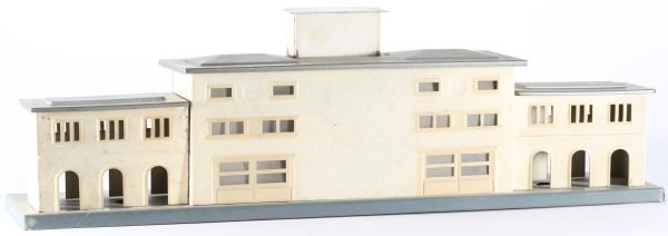 kallistoys auctions auktionen-antique vintage toys-antik historisch spielzeug-f.e.m.-italy-tinplate-blech-accessory-zubehör-railway station-bahnhof-grande stazione moderna di città-60e-1e