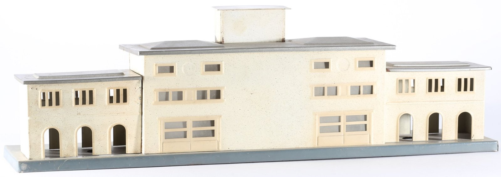 kallistoys auctions auktionen-antique vintage toys-antik historisch spielzeug-f.e.m.-italy-tinplate-blech-accessory-zubehör-railway station-bahnhof-grande stazione moderna di città-60e-1e