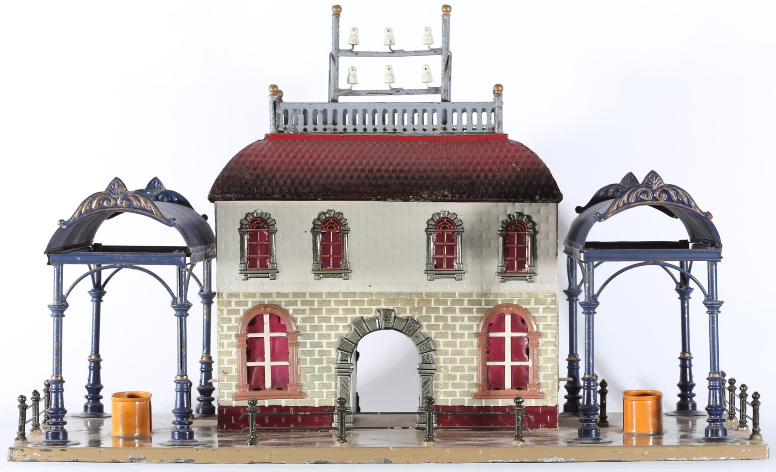 kallistoys auctions auktionen-antique vintage toys-antik historisch spielzeug-georges carette-germany-tinplate-blech-railway station-bahnhof-647 129-2b