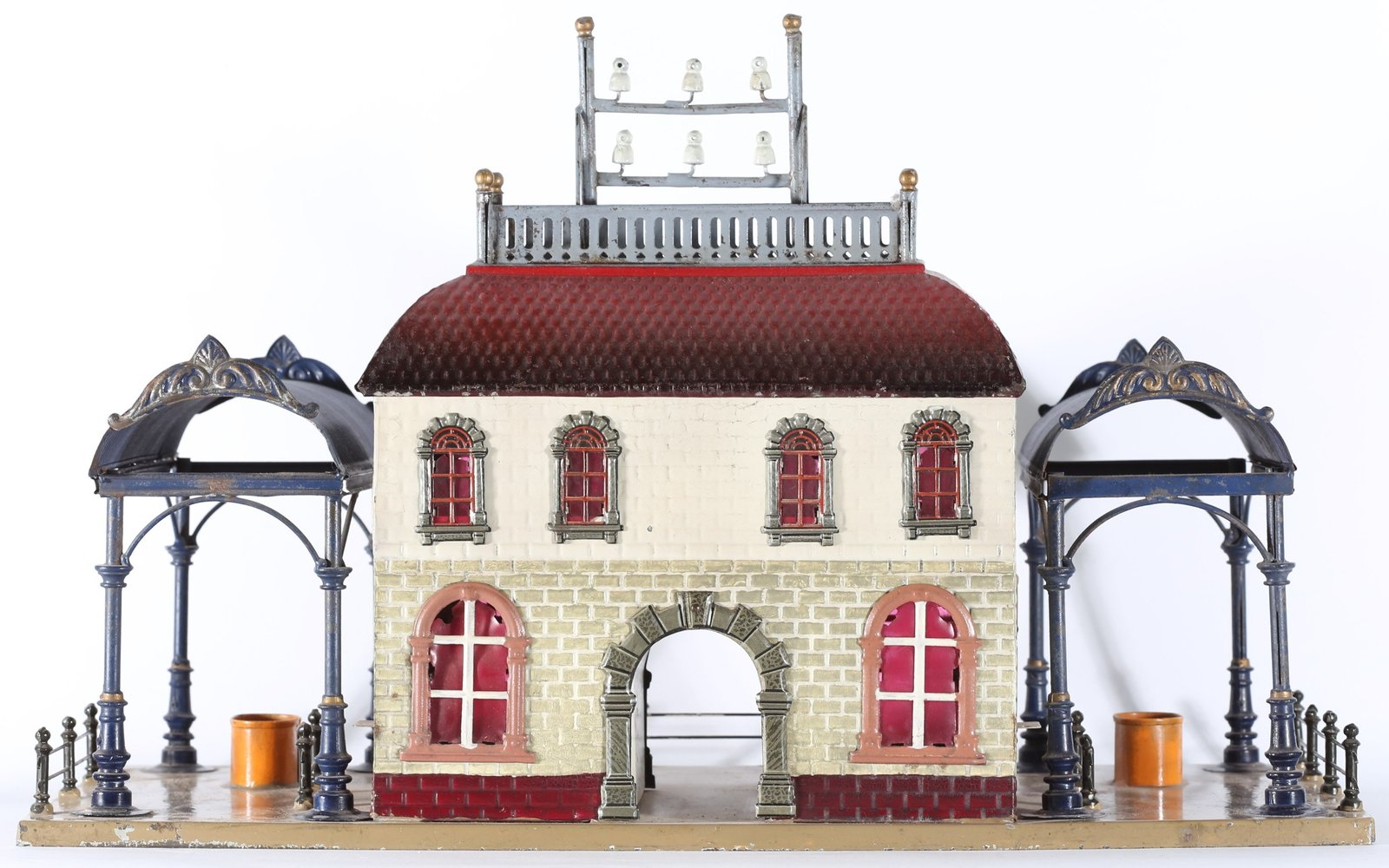 kallistoys auctions auktionen-antique vintage toys-antik historisch spielzeug-georges carette-germany-tinplate-blech-railway station-bahnhof-647 129-2d