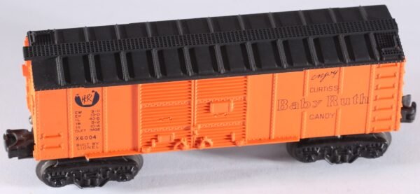 kallistoys-auctions-auktionen-antique-vintage-toys-antik-historisch-spielzeug-lionel-usa-train-eisenbahn-0-gauge-box-car-baby-ruth-prr-orange-x6004-1b