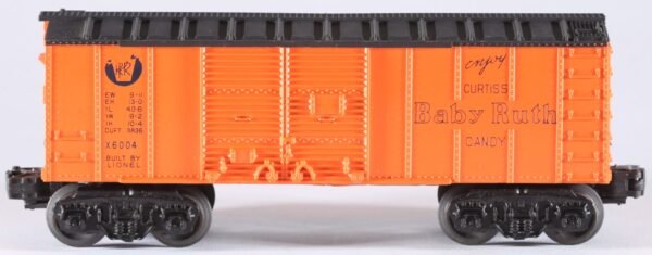 kallistoys-auctions-auktionen-antique-vintage-toys-antik-historisch-spielzeug-lionel-usa-train-eisenbahn-0-gauge-box-car-baby-ruth-prr-orange-x6004-1c
