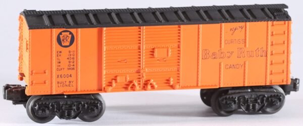 kallistoys-auctions-auktionen-antique-vintage-toys-antik-historisch-spielzeug-lionel-usa-train-eisenbahn-0-gauge-box-car-baby-ruth-prr-orange-x6004-1f