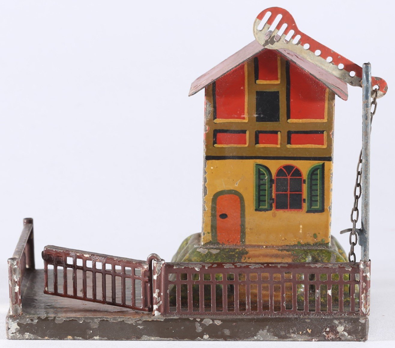 kallistoys-auctions-auktionen-antique-vintage-toys-antik-historisch-spielzeug-marklin-germany-tinplate-blech-railway-accessory-eisenbahnzubehor-gatekeepers-house-bahnwarterhaus-2038-1d