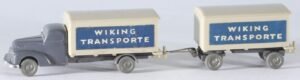 Vintage WIKING (WM) plastic scale 1/90 Ford 3500 truck & trailer “Wiking Transporte” #54 – 54a